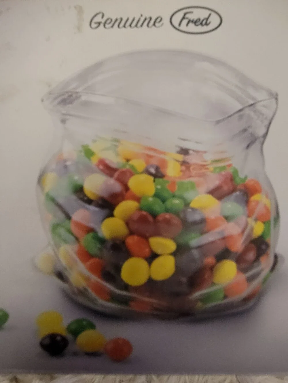 Fred Clear Glass-Look Zipper Bag with Multicolored Candy